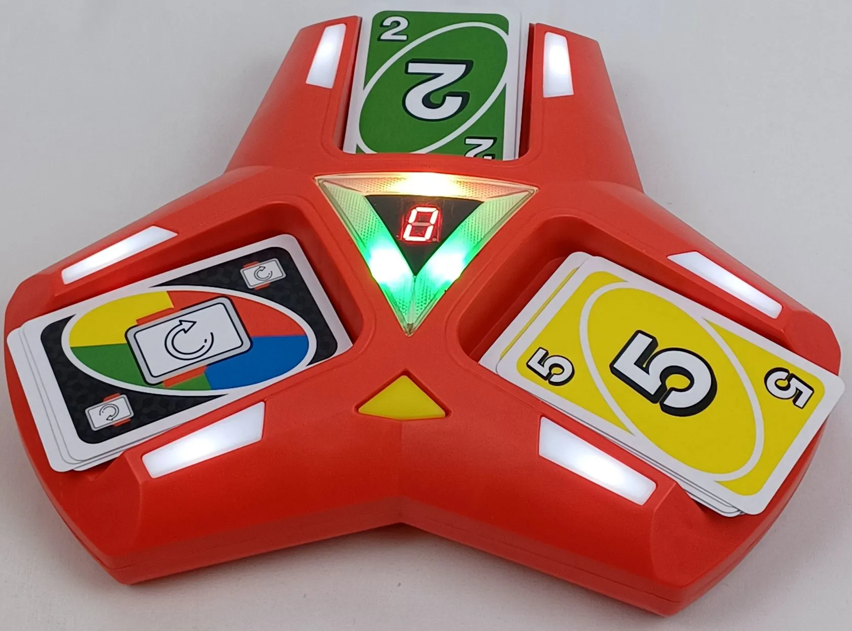 UNO Triple Play Card Game with Card-Holder Unit with Lights & Sounds