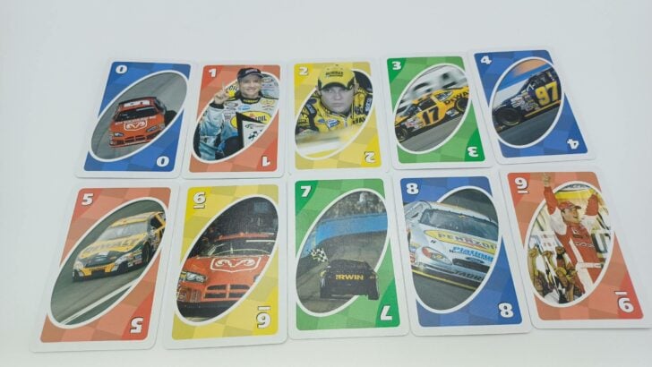 Number cards in UNO NASCAR