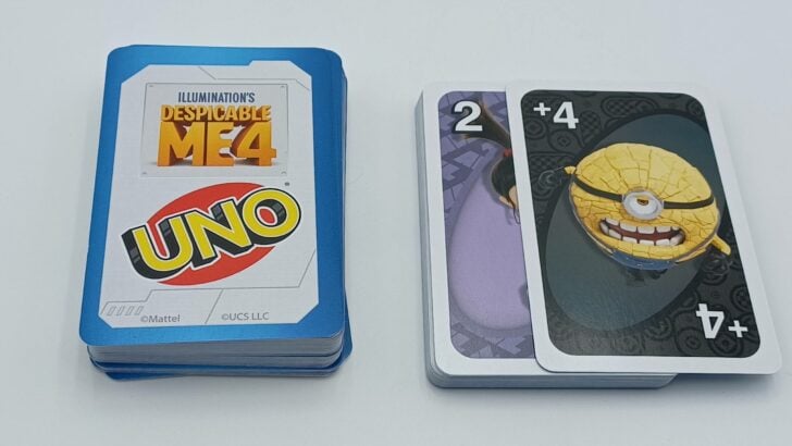 Playing a Wild Draw Four card in UNO Despicable Me 4
