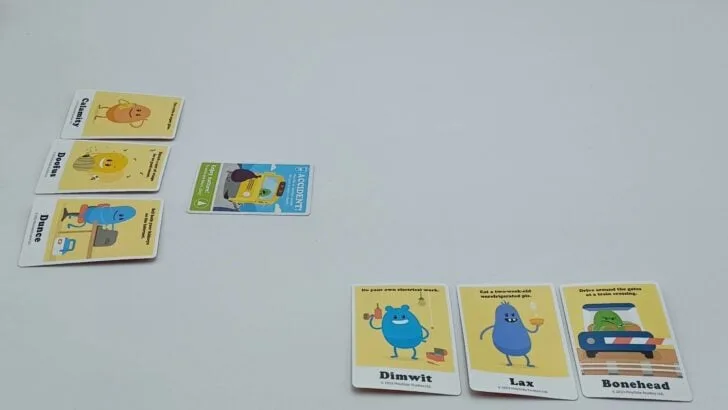 Playing an Accident! card on another player in Dumb Ways to Die