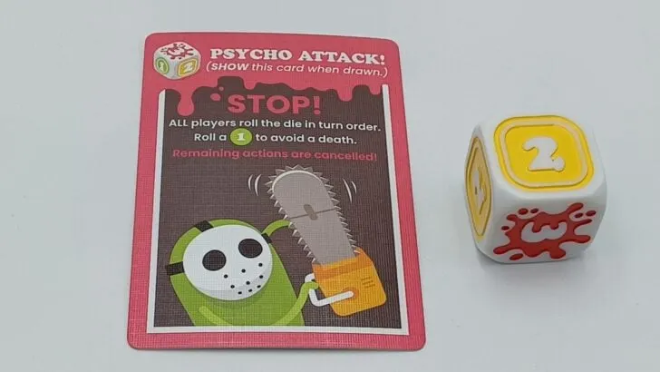 Failing to avoid the Psycho Attack! card