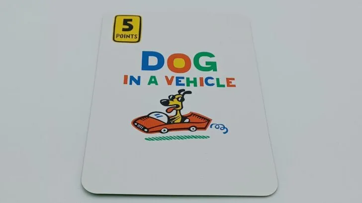 Scoring a card after seeing a dog in a vehicle