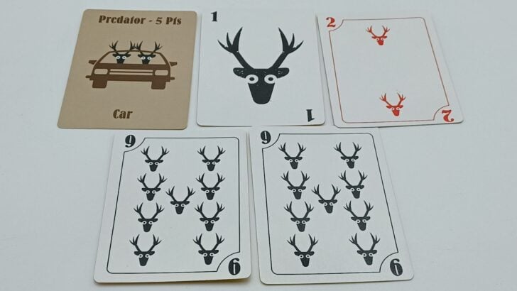 Scoring a round in Deer in the Headlights Board Game