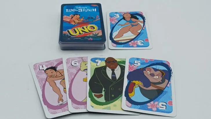 Drawing a card in UNO Disney's Lilo and Stitch