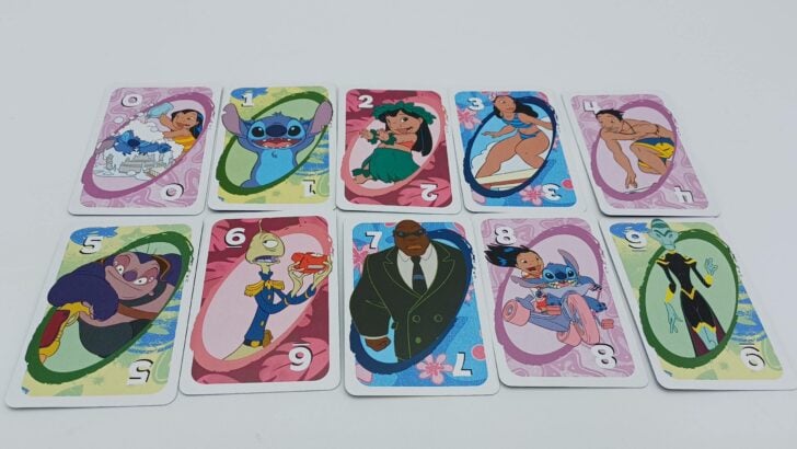 Number cards in UNO Disney's Lilo and Stitch