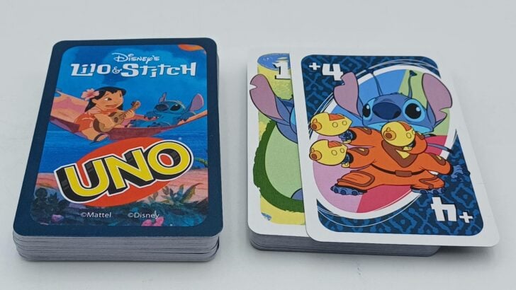 Playing a Wild Draw Four card in UNO Disney's Lilo and Stitch